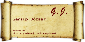 Gariup József névjegykártya
