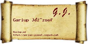 Gariup József névjegykártya